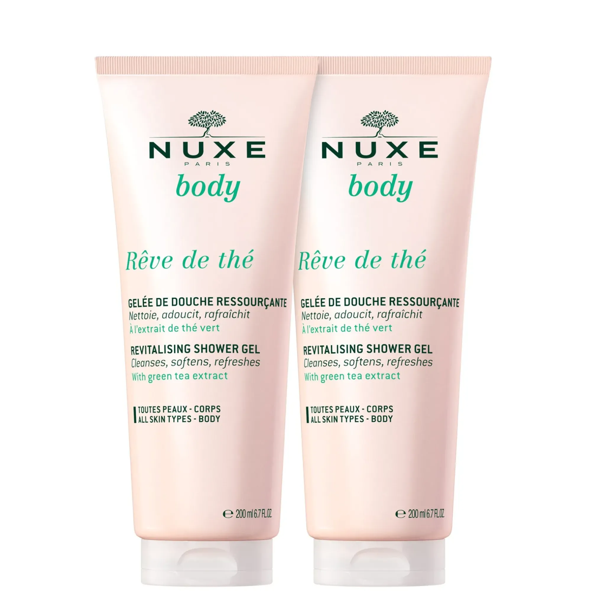 NUXE Duo Gelées de Douche Ressourçantes, Rêve de thé Hot