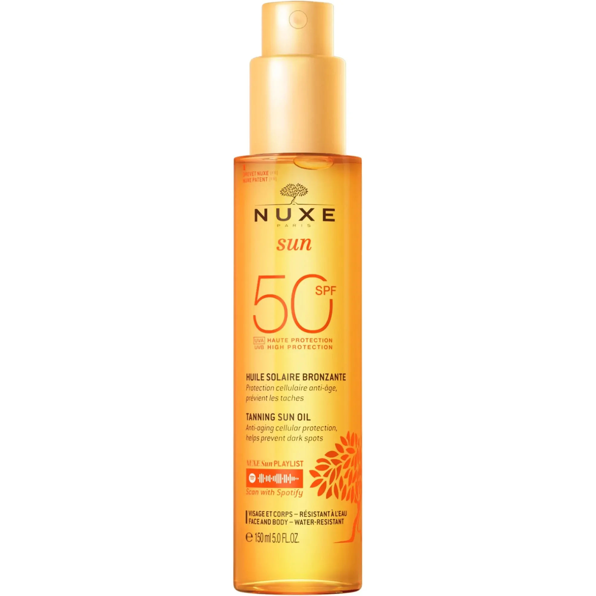 NUXE Huile Solaire Bronzante Haute Protection SPF50 visage et corps Discount
