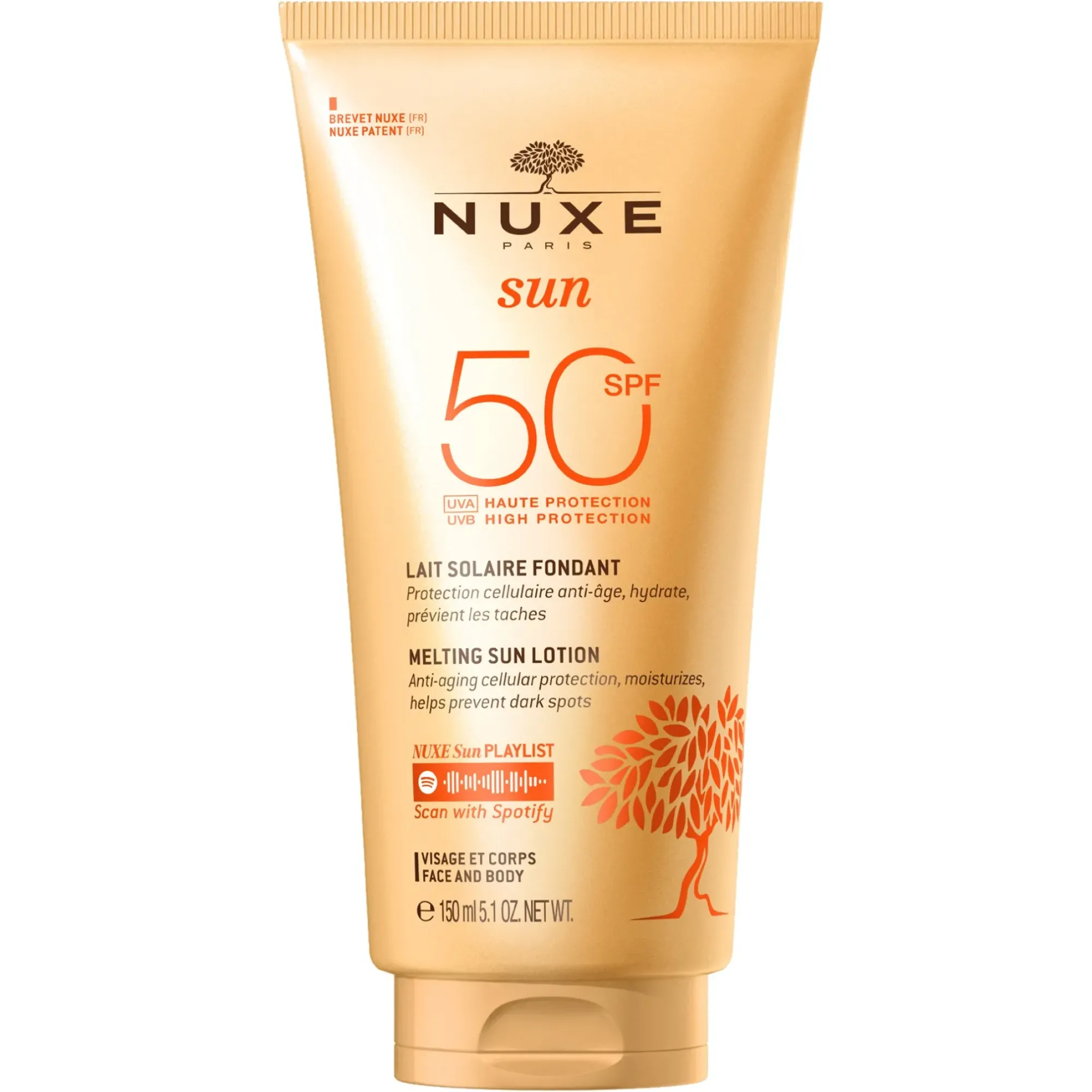 NUXE Lait Solaire Fondant Haute Protection SPF50 visage et corps Sale