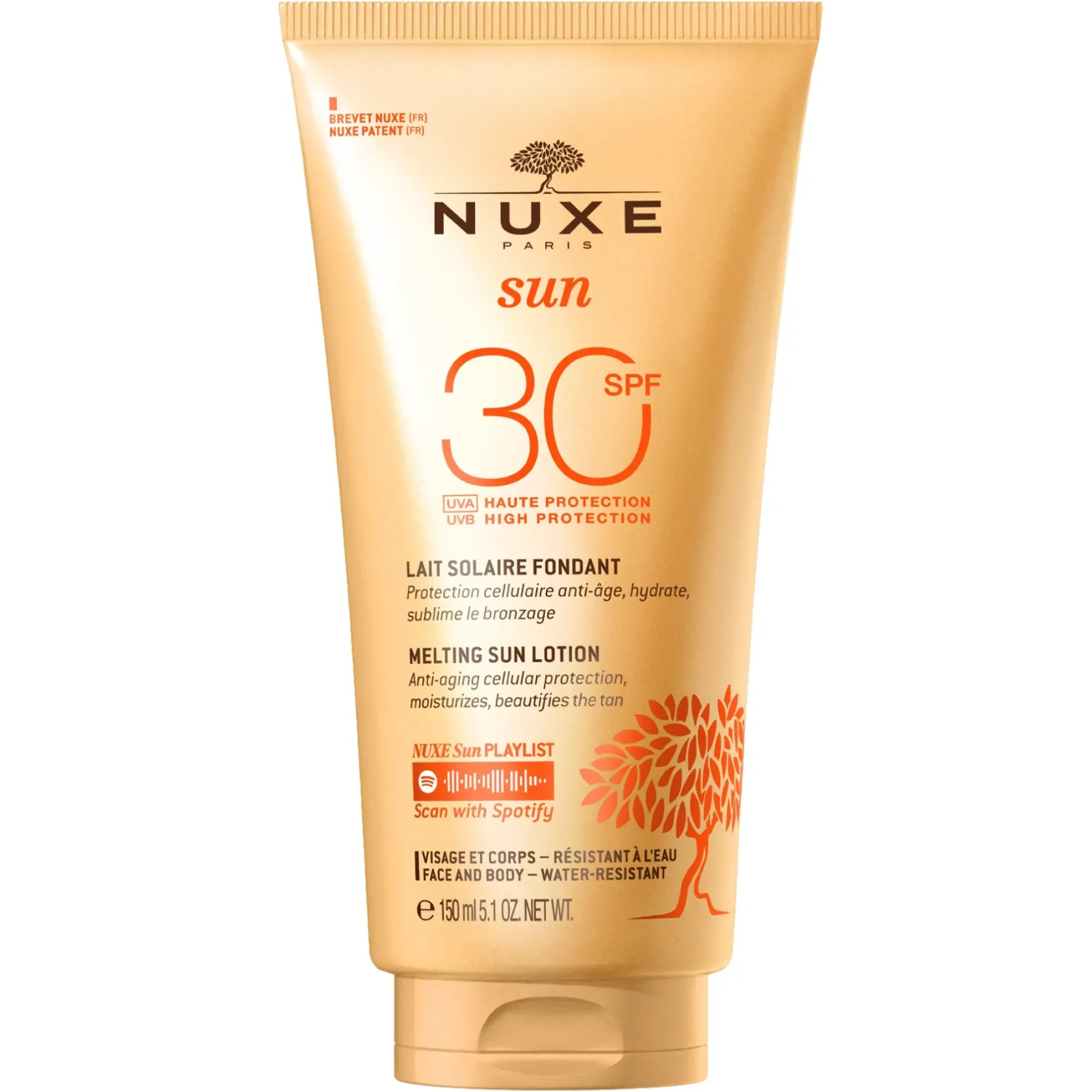 NUXE Lait Solaire Fondant Haute Protection SPF30 visage et corps Hot